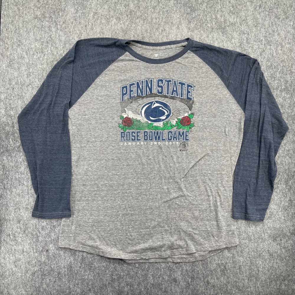 Penn State Shirt Mens 3XL Nittany Lions 2017 Rose Bowl Raglan  Grey Fanatics